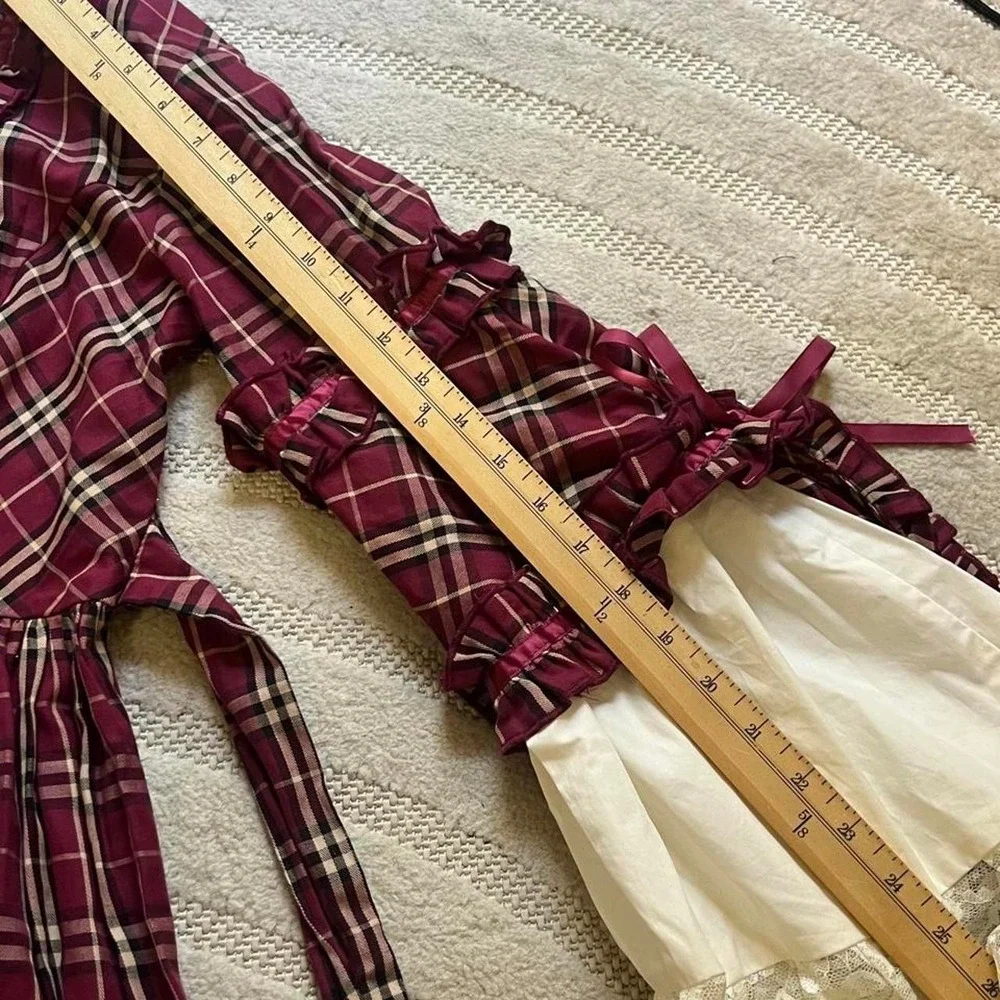 Victorian Plaid Dickens Fair Carol Caroler Dress size M Period Theater Costume